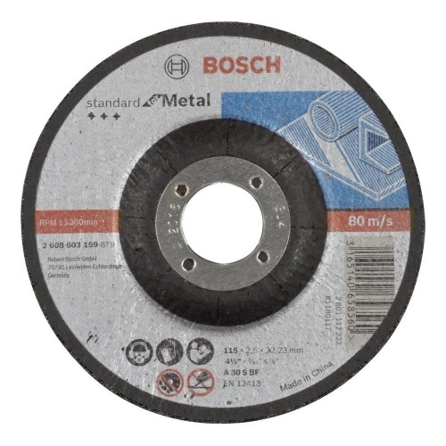 Bosch - 115*2,5 mm Standard Seri Bombeli Metal Kesme Diski (Taş)