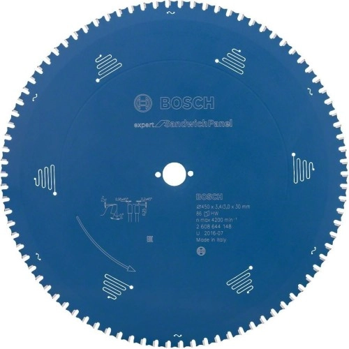 Bosch - Expert Serisi Çelik Levhalı Sandviç Panelleri için Daire Testere Bıçağı 450*30 mm 86 Diş