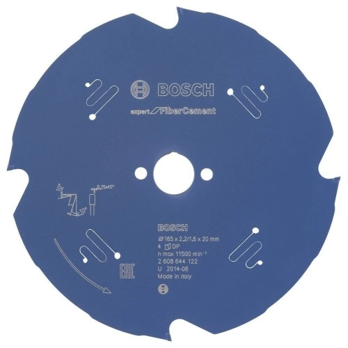 Bosch - Expert Serisi Lifli Çimento Ve Alçıpan için Daire Testere Bıçağı 165*20 mm 4 Diş