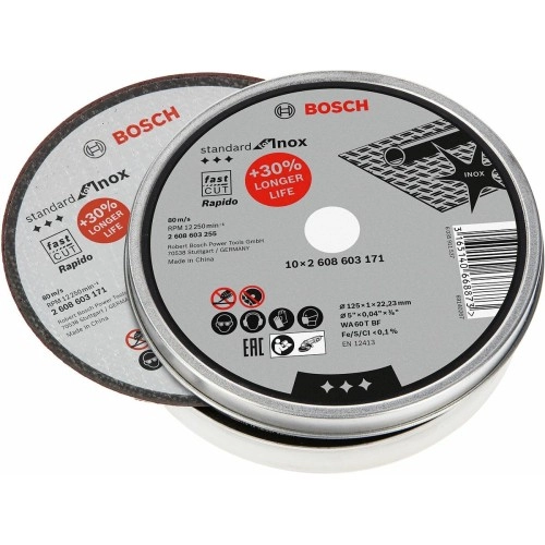 Bosch - 125*1,0mm Standard Seri Düz Inox (Paslanmaz Çelik) Kesme Diski (Taş) - Rapido (1 Adet)
