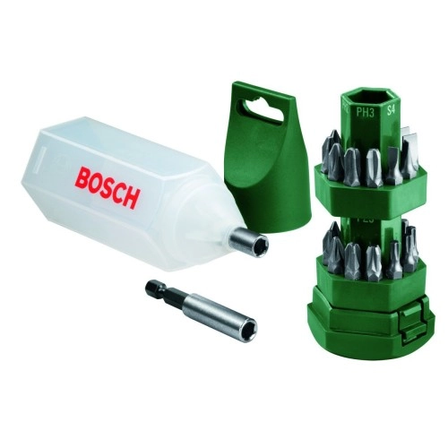 Bosch - 25 Parça Vidalama Seti (Tornavida Fonksiyonlu Kutu)
