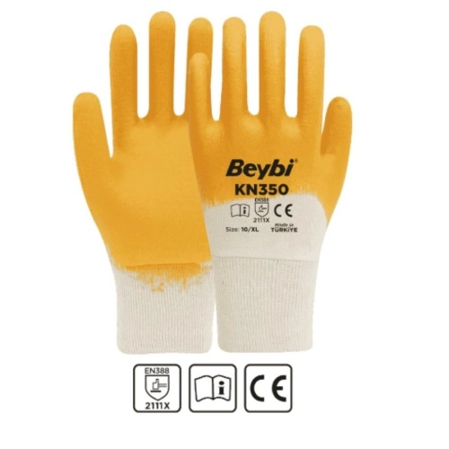 Beybi Kn350 Nitril Eldiven Sarı No: 9 - 288'li Paket