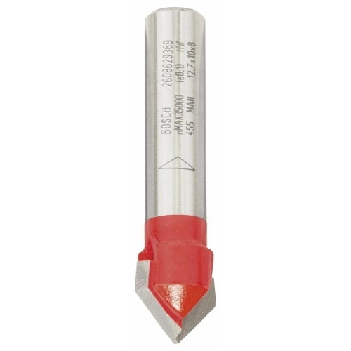 Bosch - Expert Serisi Ahşap İçin Çift Oluklu, Sert Metal V Kanal Freze 8*12,7*44,5 mm