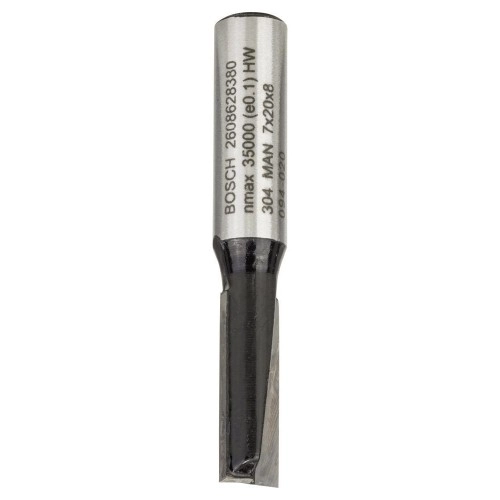 Bosch - Standard Seri Ahşap İçin Çift Oluklu, Sert Metal Düz Freze Ucu 8*7*51 mm
