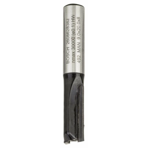 Bosch - Standard Seri Ahşap İçin Çift Oluklu, Sert Metal Düz Freze Ucu 8*9*51 mm