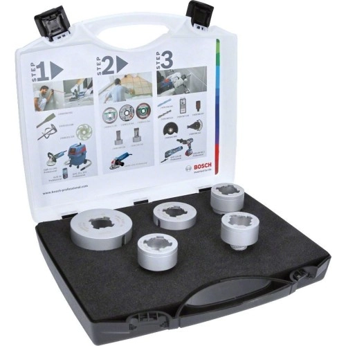 Bosch - X-LOCK - Best Serisi, Taşlama İçin Seramik Kuru Elmas Delici ve Elmas Parmak Freze Uçlu 5 Parça Set
