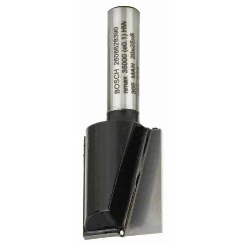 Bosch - Standard Seri Ahşap İçin Çift Oluklu, Sert Metal Düz Freze Ucu 8*20*56mm