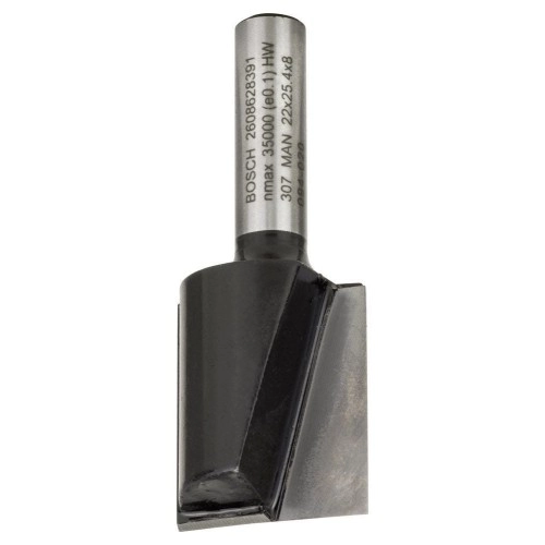 Bosch - Standard Seri Ahşap İçin Çift Oluklu, Sert Metal Düz Freze Ucu 8*22*56mm