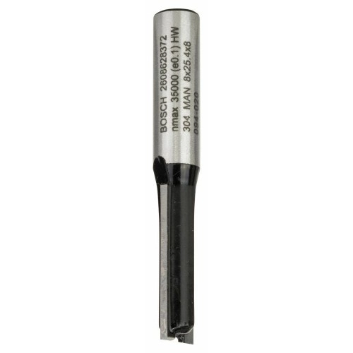Bosch - Standard Seri Ahşap İçin Çift Oluklu, Sert Metal Ekstra Uzun Düz Freze Ucu 8*8*56 mm