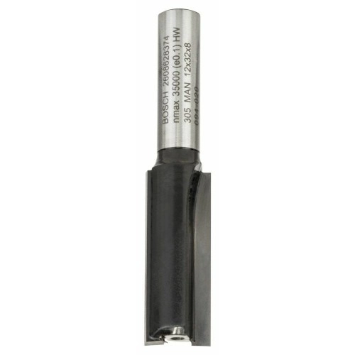 Bosch - Standard Seri Ahşap İçin Çift Oluklu, Sert Metal Ekstra Uzun Düz Freze Ucu 8*12*62mm