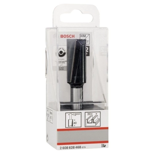 Bosch - Standard Seri Ahşap İçin Çift Oluklu, Sert Metal Ekstra Uzun Düz Freze Ucu 12*20*81mm
