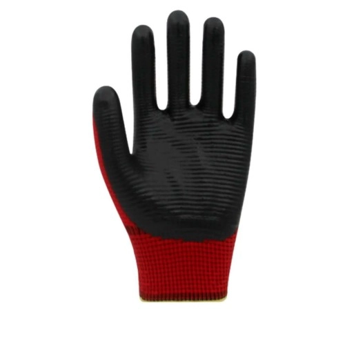 Beybi PN3 Zebra Polyester Kırmızı Örme Nitril Eldiven No:10 - 288 Çift
