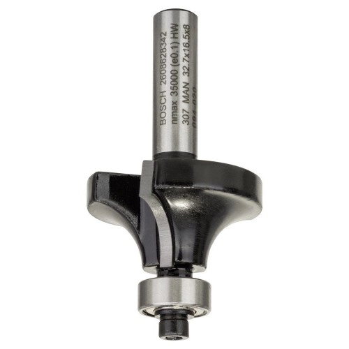 Bosch - Standard Seri Ahşap İçin Çift Oluklu, Sert Metal Bilya Yataklı Yuvarlama Frezesi 8*10*57 mm