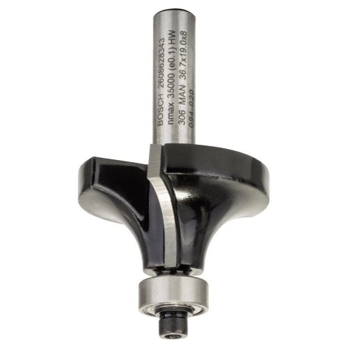 Bosch - Standard Seri Ahşap İçin Çift Oluklu, Sert Metal Bilya Yataklı Yuvarlama Frezesi 8*12*60 mm