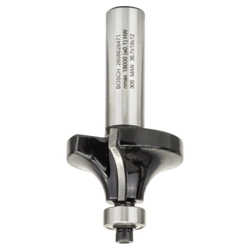 Bosch - Standard Seri Ahşap İçin Çift Oluklu, Sert Metal Bilya Yataklı Yuvarlama Frezesi 12*12*70 mm