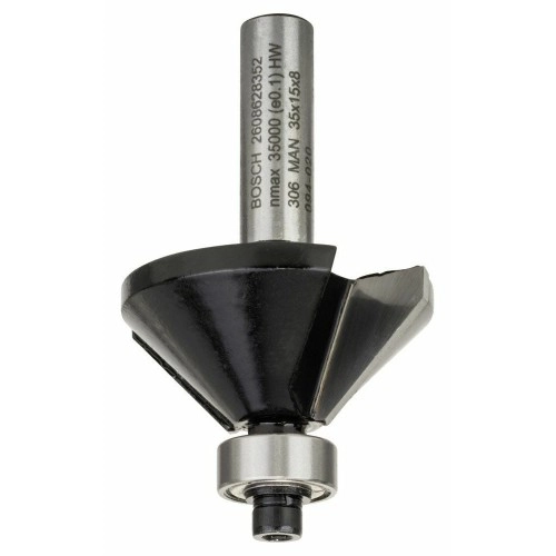 Bosch - Standard Seri Ahşap İçin Çift Oluklu, Sert Metal Bilya Yataklı Pah Açma Frezesi 8*11*45 mm