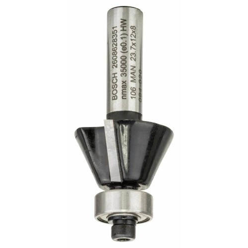 Bosch - Standard Seri Ahşap ve Laminant İçin Çift Oluklu, Sert Metal Bilya Yataklı Pah Açma Frezesi 8*5,5*54 mm