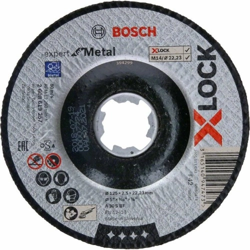 Bosch - X-LOCK - 125*2,5 mm Expert Serisi Bombeli Metal Kesme Diski (Taş)