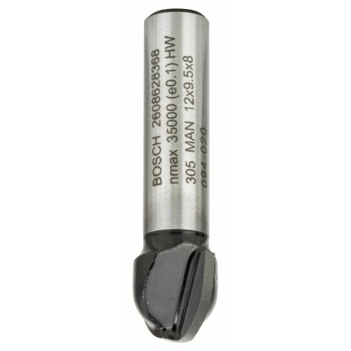 Bosch - Standard Seri Ahşap İçin Çift Oluklu, Sert Metal Dalma Yarımay Freze 8*12*40*6 mm