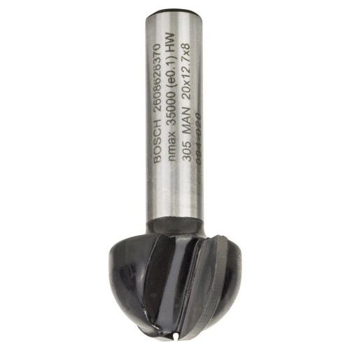 Bosch - Standard Seri Ahşap İçin Çift Oluklu, Sert Metal Dalma Yarımay Freze 8*20*46*10 mm