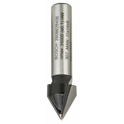 Bosch - Standard Seri Ahşap İçin Çift Oluklu Sert Metal V-Kanal Freze 8*11*45 mm