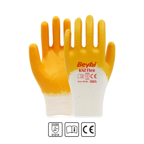 Beybi Kn2 Flex Pamuk Astarlı Nitril Eldiven No:10 - 288 Adet