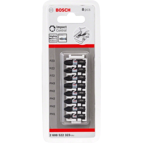 Bosch - Impact Control Serisi Vidalama Ucu 8'li T15/T20x2/T25x2/T30x2/T40 *25mm