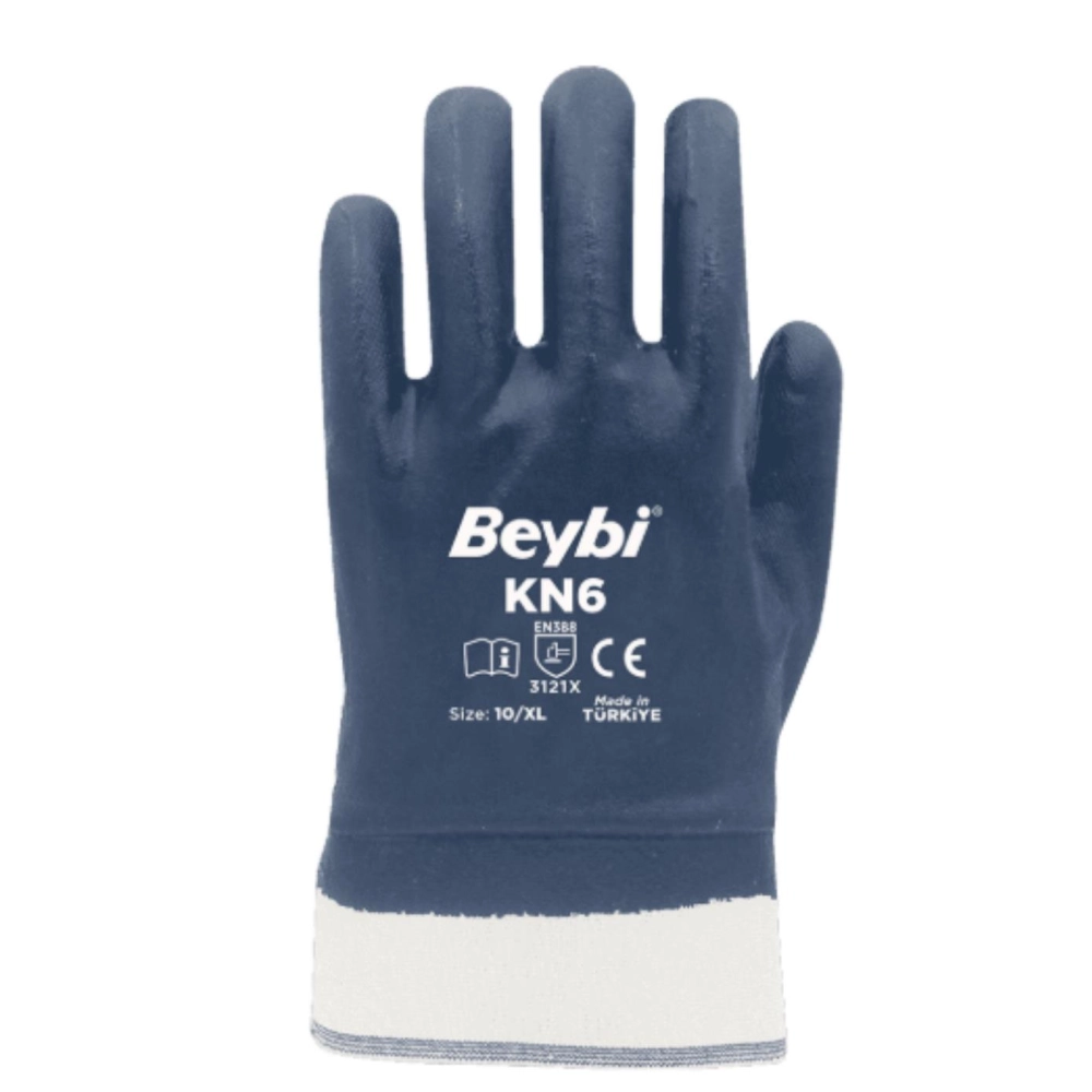 Beybi Kn6 Pamuk Nitril Petrolcü Iş Eldiveni No:9 - 144 Adet Beybi Kn6 Pamuk Nitril Petrolcü Iş Eldiveni No:9 - 144 Adet