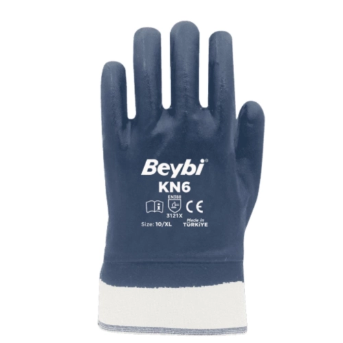 Beybi Kn6 Pamuk Nitril Petrolcü Iş Eldiveni No:9 - 144 Adet