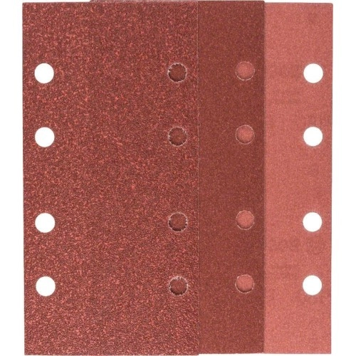Bosch - Titreşimli Zımpara Kağıdı 10'lu Set, 93 x 185 mm 60/120/180 Kum 8 Delik