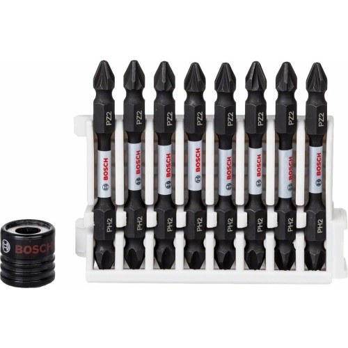 Bosch - Impact Control Serisi Çift Taraflı Vidalama Ucu 8'liPH2/PZ2 *65mm + Mıknatıslı Tutucu