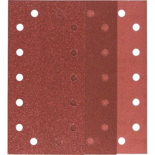 Bosch - Titreşimli Zımpara Kağıdı 10'lu Set, 115 x 230 mm 60/120/180 Kum 14 Delik