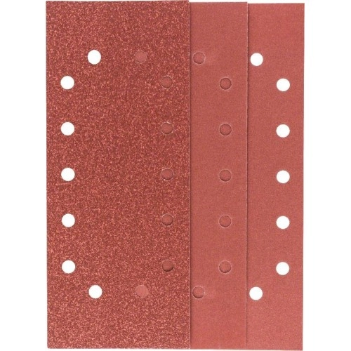 Bosch - Titreşimli Zımpara Kağıdı 10'lu Set, 115 x 280 mm 60/120/180 Kum 14 Delik