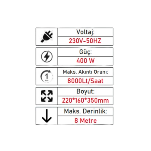 Astor Az Kirli Su Drenaj Dalgıç Pompası KCD400