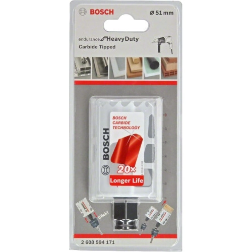 Bosch - Endurance Serisi Zorlu Malzemeler için Carbide Delik Açma Testeresi (Panç) 51 mm