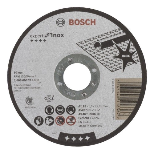 Bosch - 115*1,6 mm Expert Serisi Düz Inox (Paslanmaz Çelik) Kesme Diski (Taş)