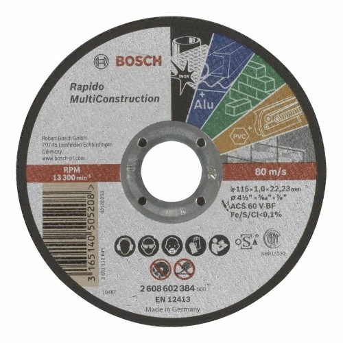 Bosch - 115*1,0 mm Çoklu Malzemelerde Kullanım İçin Düz Kesme Diski (Taş)