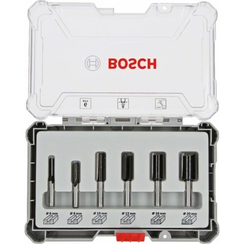 Bosch - Profesyonel 6 Parça Düz Freze Ucu Seti 8 mm Şaftlı