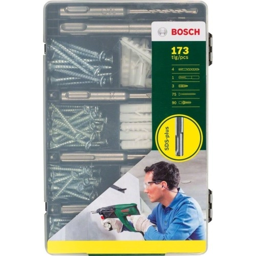 Bosch - 173 Parça Dübel, Vida, SDS Plus Matkap Uçlu Sabitleme Aksesuar Seti