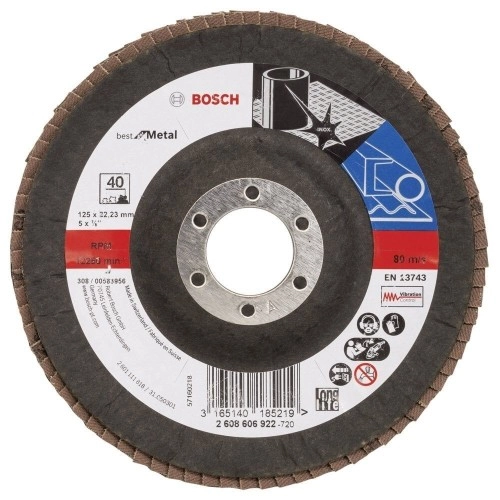 Bosch - 125 mm 40 Kum Best Serisi Metal Flap Disk