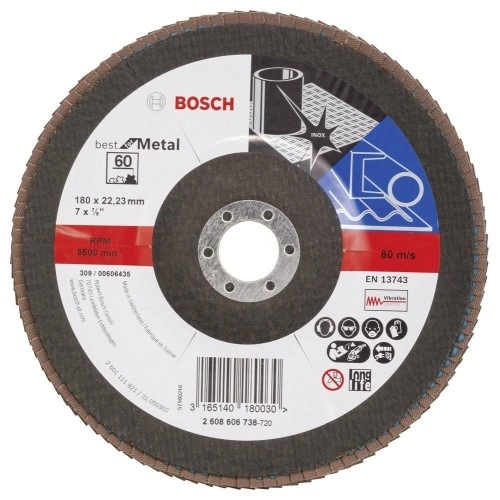 Bosch - 180 mm 60 Kum Best Serisi Metal Flap Disk
