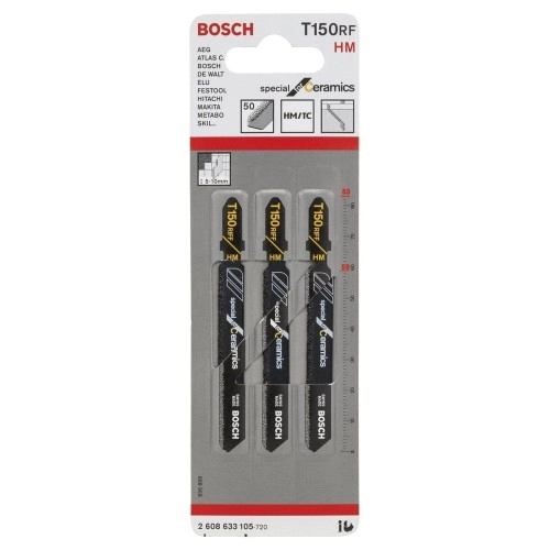 Bosch - Seramik İçin Özel T 150 RIFF Dekupaj Testeresi Bıçağı - 3'Lü Paket