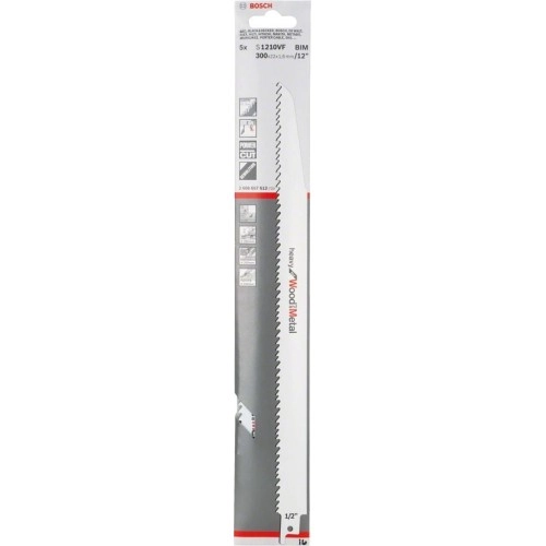 Bosch - Heavy Serisi Ahşap Ve Metal için Panter Testere Bıçağı S 1210 VF - 5'li