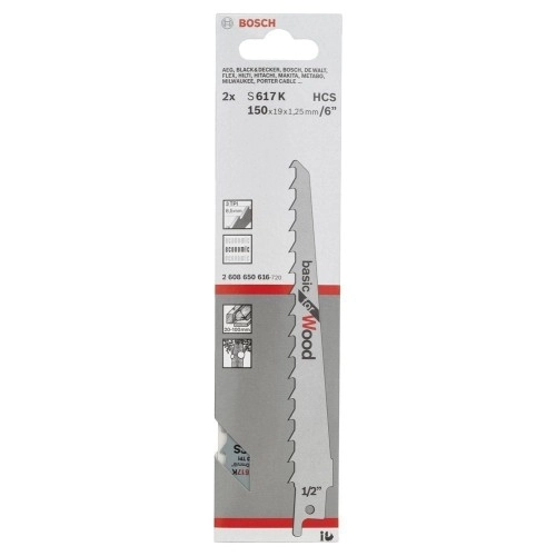 Bosch - Basic Serisi Ahşap için Panter Testere Bıçağı S 617 K - 2'li