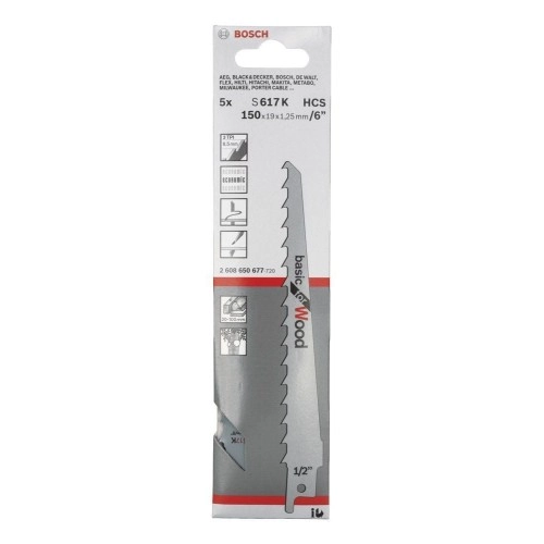 Bosch - Basic Serisi Ahşap için Panter Testere Bıçağı S 617 K - 5'li