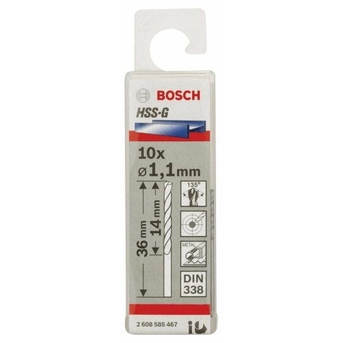 Bosch - HSS-G Metal Matkap Ucu 1,1*36 mm 10'lu Paket