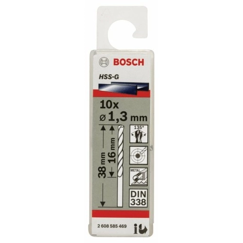 Bosch - HSS-G Metal Matkap Ucu 1,3*38 mm 10'lu Paket