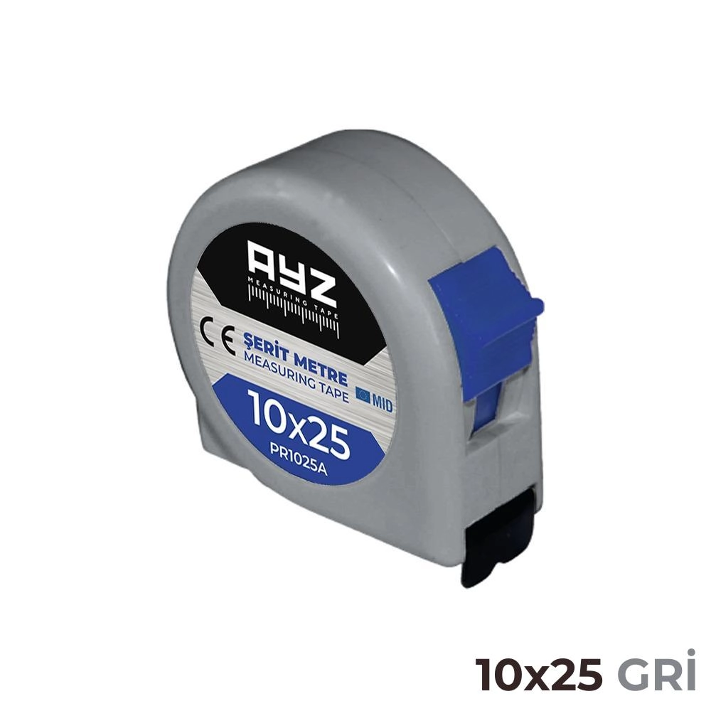 AYZ 10x25 Gri Şerit Metre