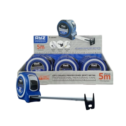 AYZ 5x25 Profesyonel Korumalı Şerit Metre