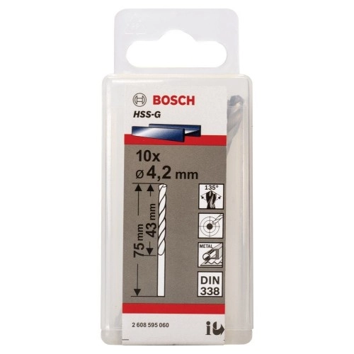 Bosch - HSS-G Metal Matkap Ucu 4,2*75 mm 10'lu Paket